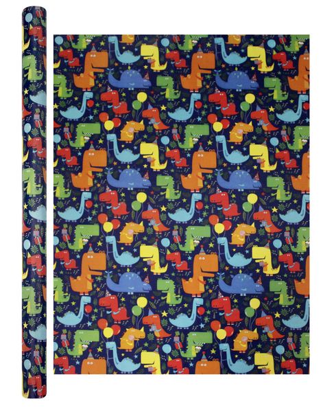 Happy Birthday Dinosaur Gift Wrapping Paper - 2 Rolls - Each 2m x 0.7m