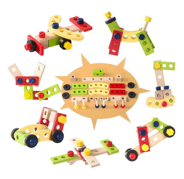 Montessori Wooden Tool Set, 34-Piece Set, STEM Educational Construction