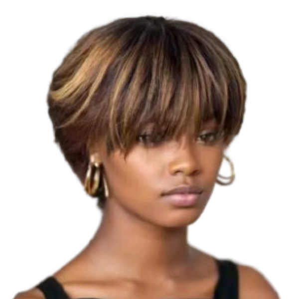 Highlight Brazilian Hair Fringe Wig.