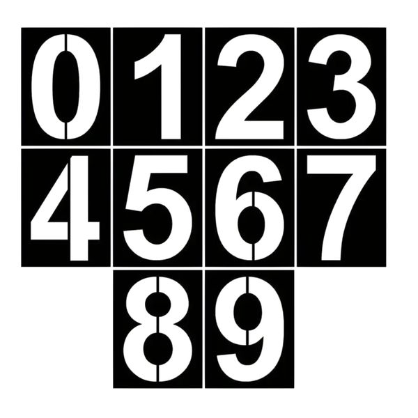 Craft Stationery Reusable Plastic Number Stencils 10pcs - ( 10cm )