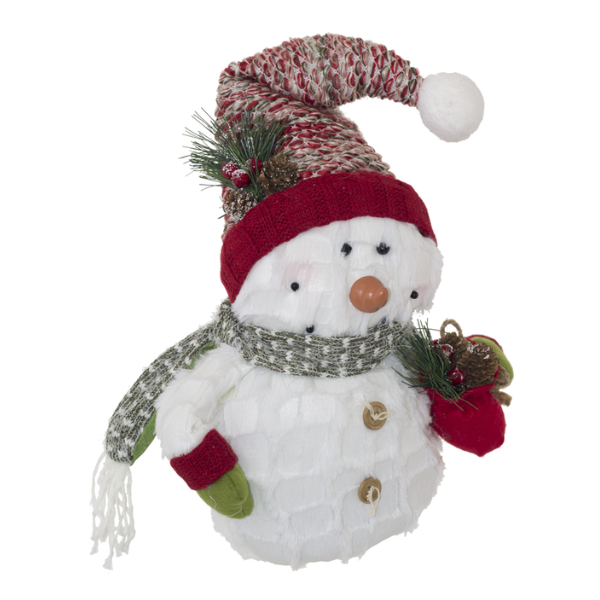 Snowman With Green Scarf 49cm