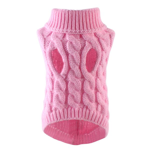 Solid Color Knitted Pullover Suitable For Spring Autumn Winter Pet Clothing