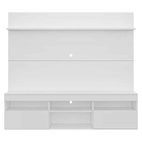 TV Unit with Wall Panel and Shelving - Modern Entertainment Centre for TVs