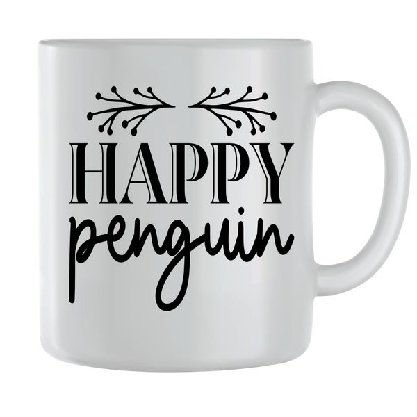 Happy Coffee Mugs for Men Women Penguins Graphic Sayings Cups Present 126