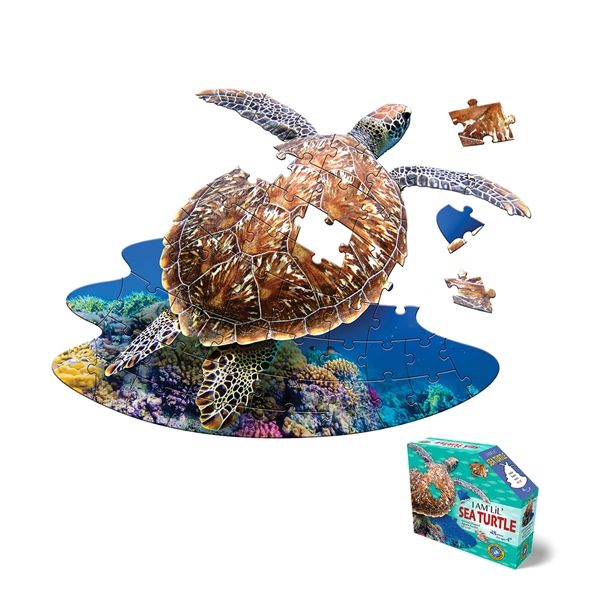 I am Lil' Sea Turtle Animal - Shaped Jigsaw Puzzle 48 Pieces by Madd Capp