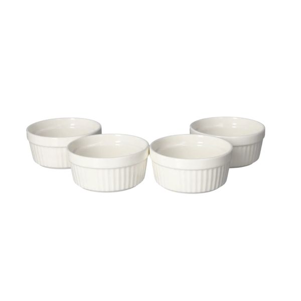 Set of 8 Piece White Porcelain Round Ramekin Dish 9x4.5cm