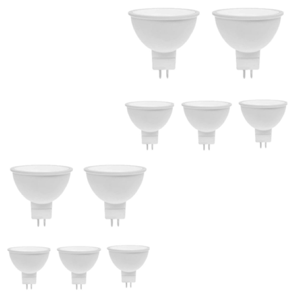 10 Pack LED 5W =50W Halogen Cool White Down Light Bulbs MR16 12V AC/DC