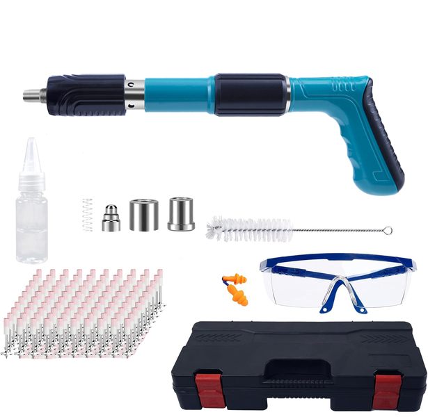 Portable Manual Nail Gun Kit with 50 Round Nails, 5 Power Levels, Adjustable