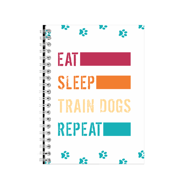 Train Dogs A5 Notebook Pad for Dog Lovers Funny Graphic Present 005