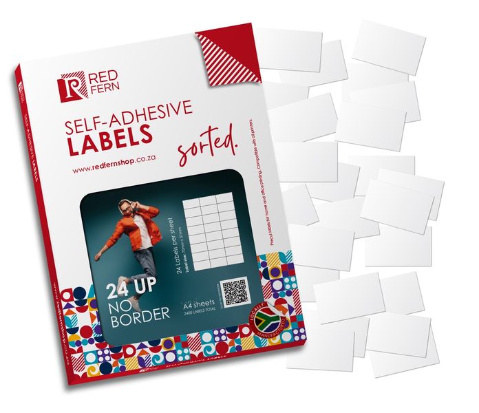 Redfern 24upnb A4 Self-Adhesive Labels 25 Sheets