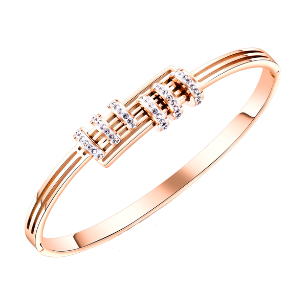 Elegant 6 Piece Cubic Zirconia Circles Bangle