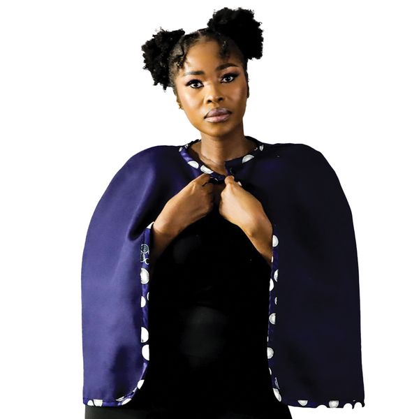 Africa Fashion House Blazin Blue Print Poncho