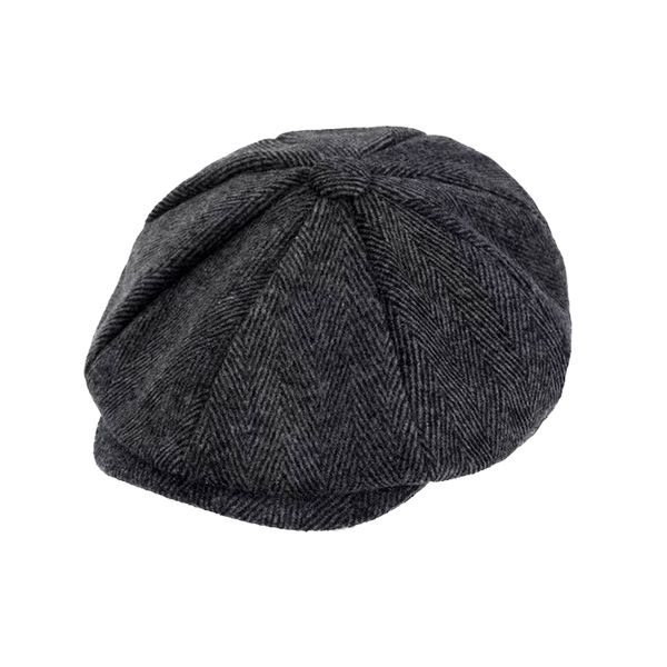 Classic Eight-Panel Design British Newsboy Cap - Brown