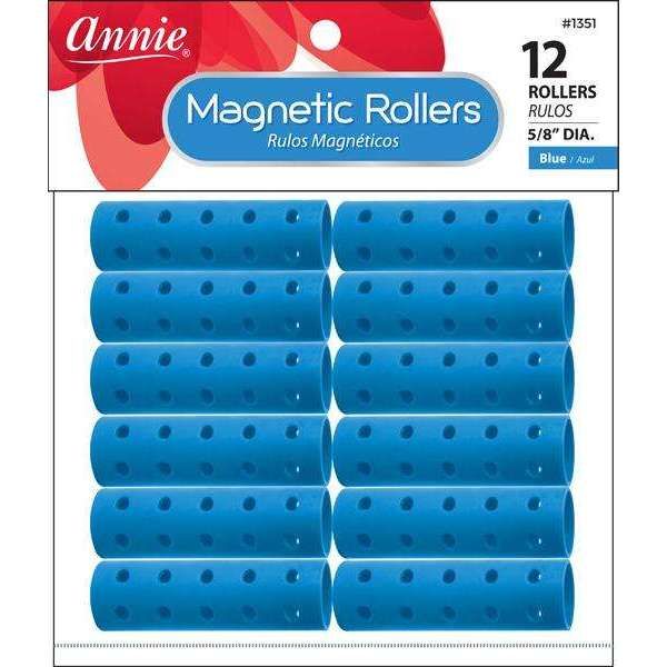 Annie Magnetic Rollers 5/8In 12Ct Blue- 4 Pack