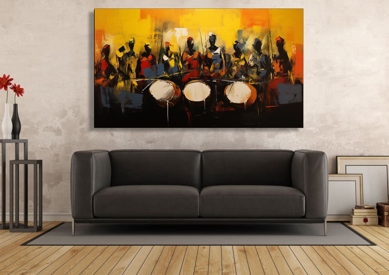 Canvas Wall Art - Bold Drum Circle Abstract - IM1145