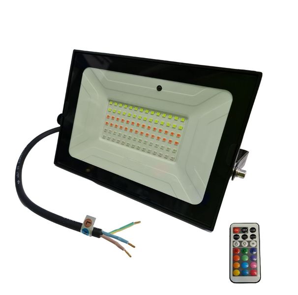 50W RGB Combat LED Floodlight - Colour Changing With Remote