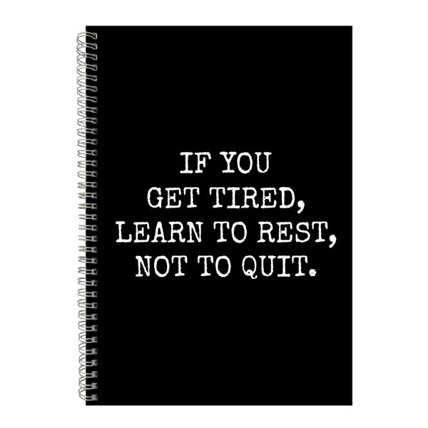Rest A4 Notebook Spiral Lined Motivational Sayings Graphic Notepad Gift 186