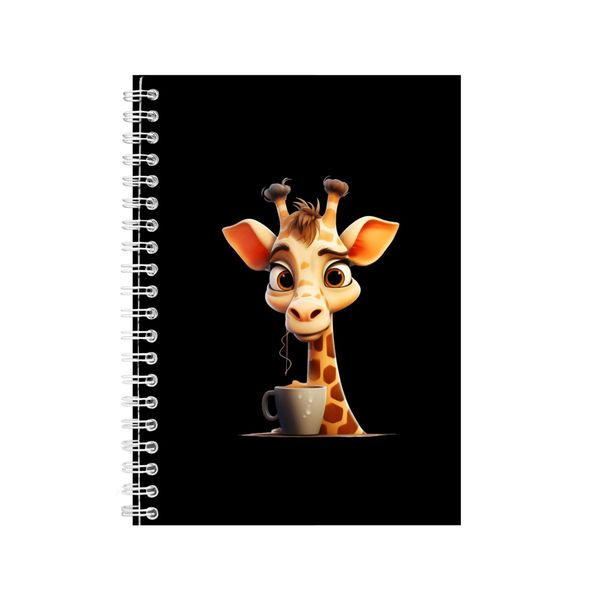 Coffee A5 Notebook Spiral and Lined Trendy Animal Lover Graphic Notepad 197