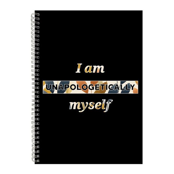 Am Myself A4 Notebook Spiral Lined Motivational Sayings Graphic Notepad 248