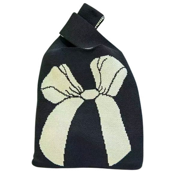 Reusable Knitted Tote Bag - Lightweight Foldable Shopping Bag