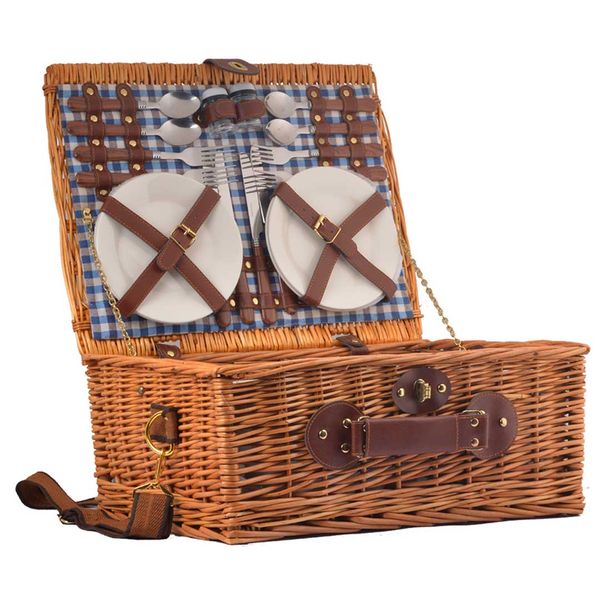 Picnic basket for 4, Available in Blue, Green and Red Interior