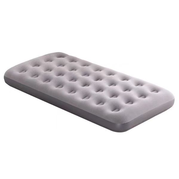 Single Size PVC inflatable bed with lithium battery pump -Grey
