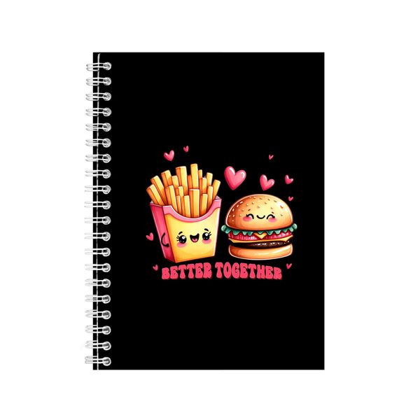 Fries A5 Notebook Spiral Lined Matching Couples Graphic Notepad Present 092