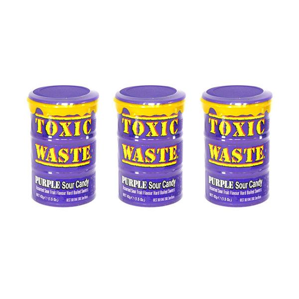 Toxic Waste Sour Candy Purple Drum Pack of 3