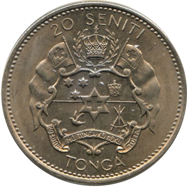 1974 Tonga 20 Seniti King Taufa'ahau Tupou IV