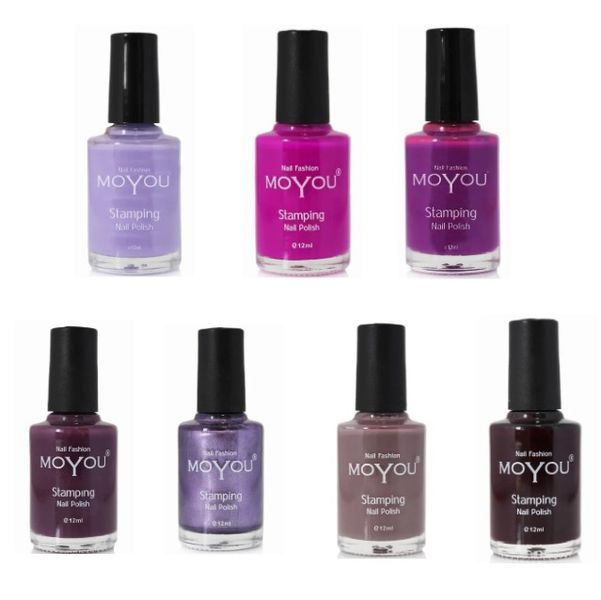 Shades Of Purple Moyou Nail Polish - Pack of 7
