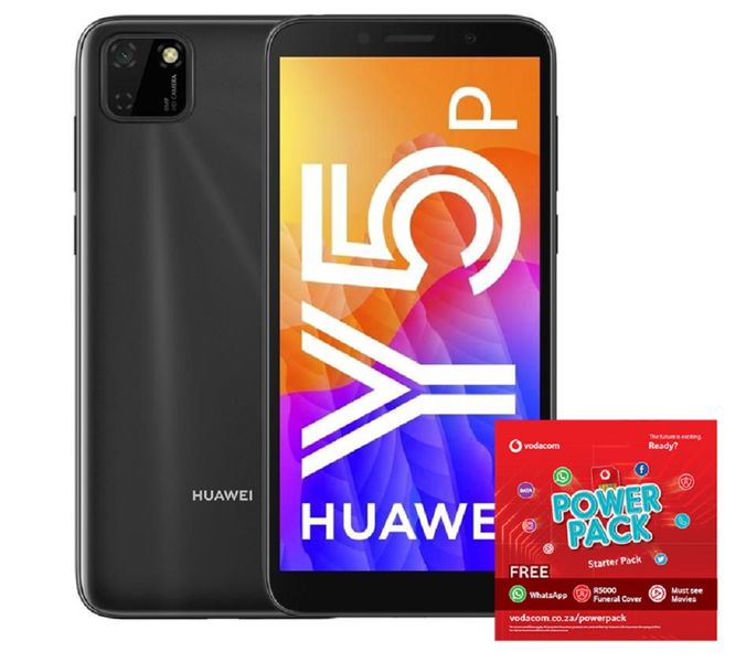 Huawei Y5p 32GB Dual Sim - Midnight Black + Vodacom Power Pack