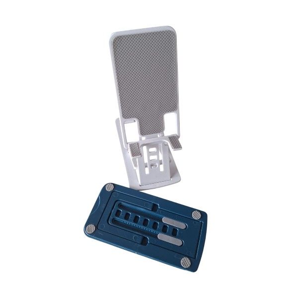 Incredible-ZJ02 Handy Desktop Mobile Phone Stand Pack Of 2 - White And Blue