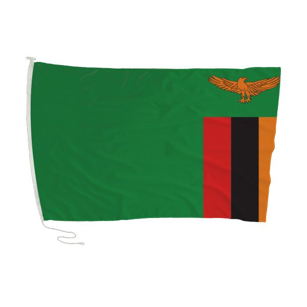 Zambia Flag with Rope and Toggle - 180 x 120cm