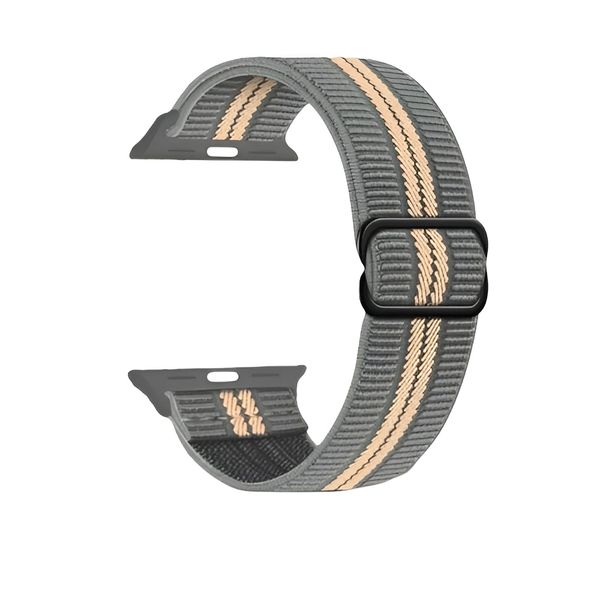 Premium Grey Elastic Nylon Watch Band Compatible with Apple- 38/40/41mm