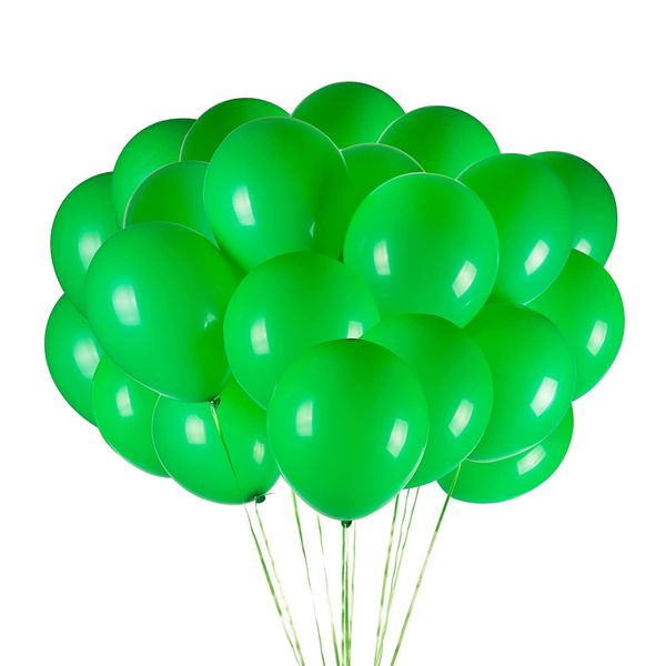 Latex Helium Balloons - Green (Pack of 100)