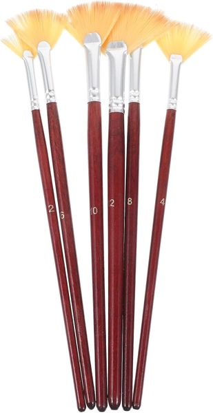 6Pcs Fan Shape Paint Brushes Multi-Function Ergonomic Watercolor Oil