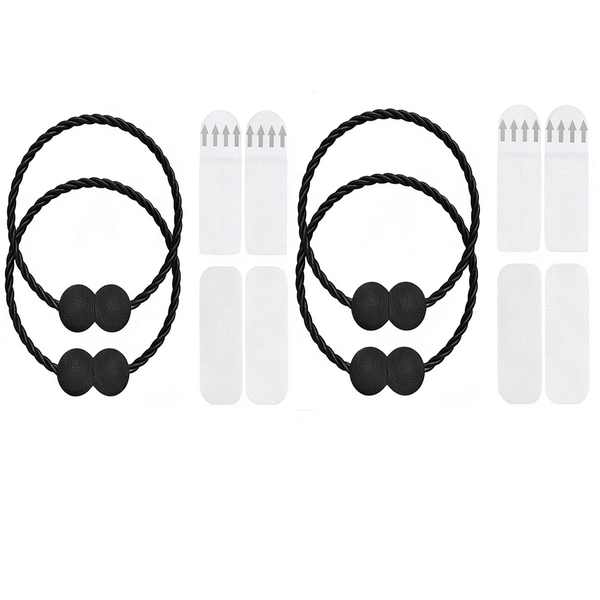 Upgraded Magnetic Curtain Tiebacks - Rust-Proof, Blackout, Includes Velcro