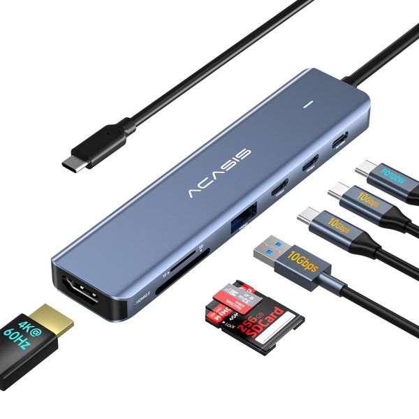 ACASIS - Laptop Docking Station HDMI USB Hubs 7-in-1 Multiport Adapter