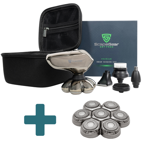 ScapeGear Premium Head Shaver Set for Men PLUS EXTRA REPLACEMENT BLADE Image