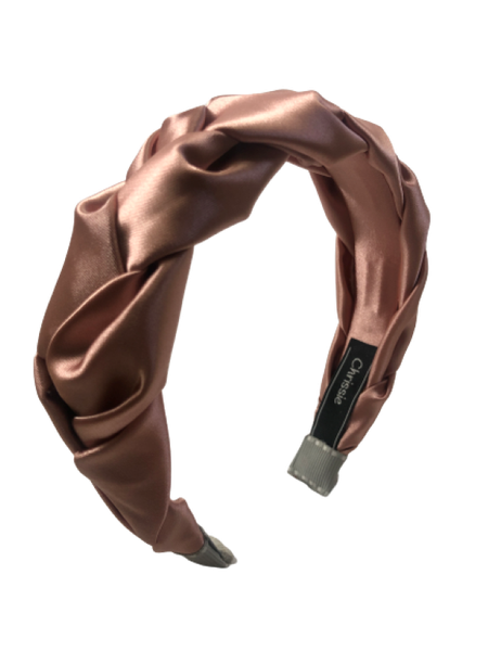 Headband Rose Pink Satin Braid Alice Band