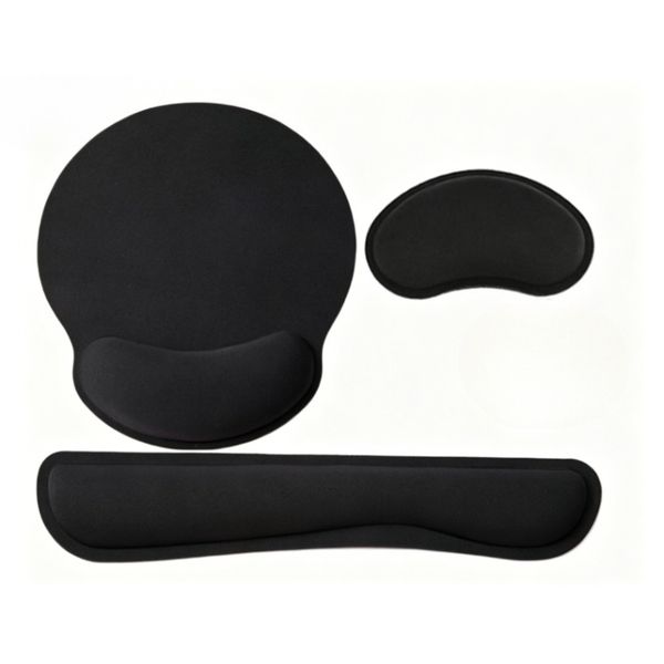 Ergonomic Mouse Pad and Keyboard Wrist Rest Set,Memory Foam Support, Black