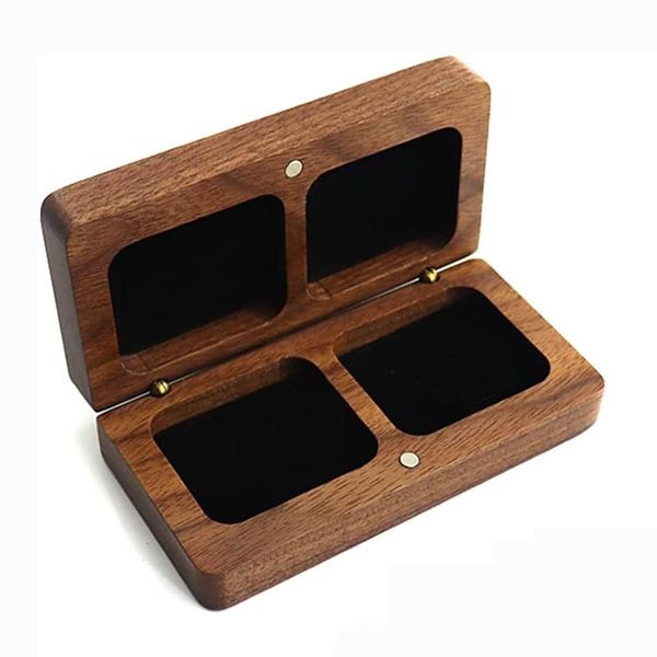 Rectangular Double Wooden Ring Box
