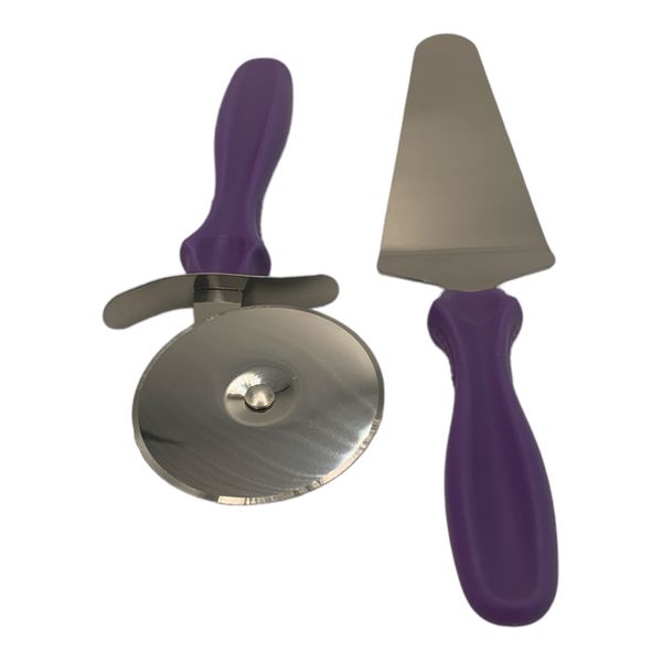 Pizza Cutter And Cake Lifter 2-Piece Set - Purple