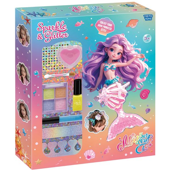 TEETO TOYS Beauty Cosmetic Playset - Makeup and Nail-Painting Set - Toys for Toddlers