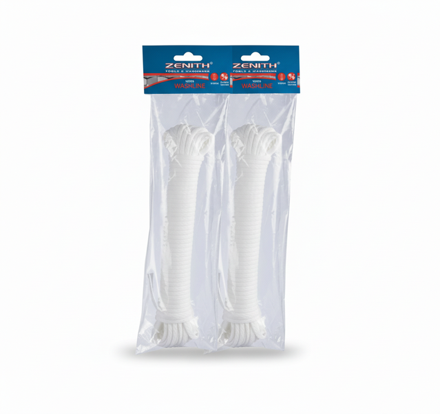 Zenith Durable 15m Nylon Cord Washline for Indoor and Outdoor Use - 2 Pack
