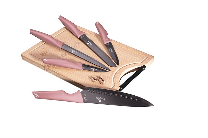 Berlinger Haus 6-Piece Knife Set with Bamboo Cutting Board - i-Rose