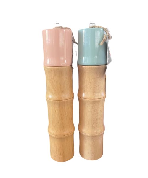 Refillable Salt &amp; Pepper Mill Sets Wooden Salt Pepper Grinder Set