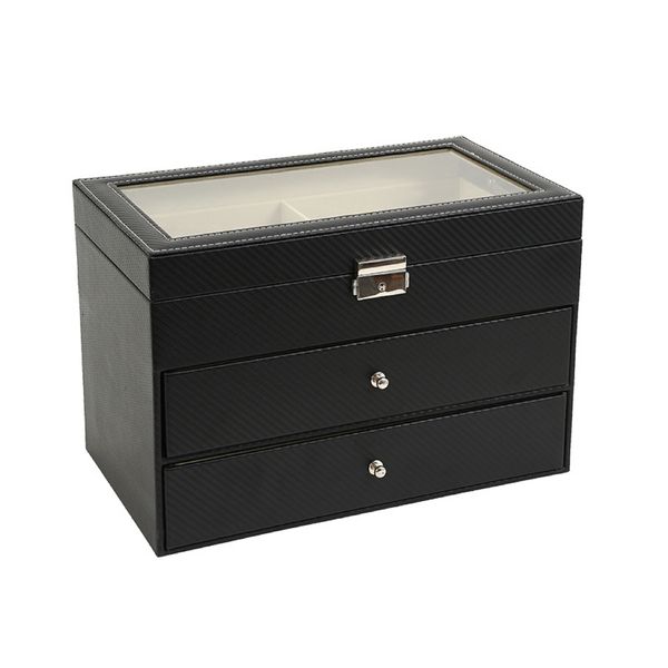 18-Compartment Storage Box with 3 Layers for Storing Glasses and Watches