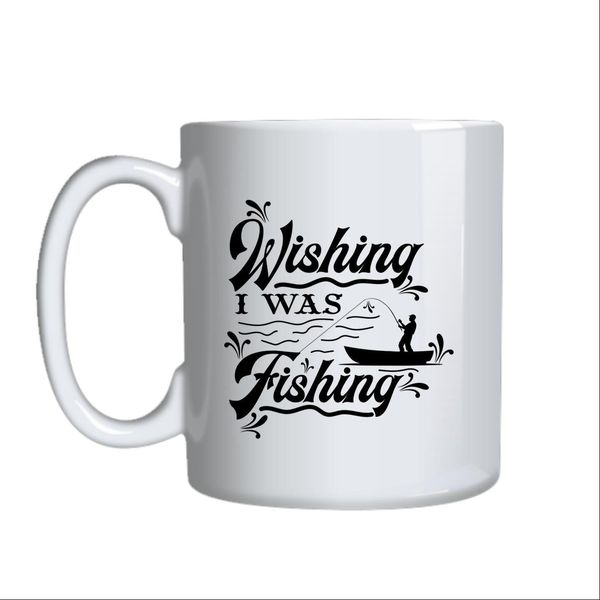 Wishing I Was Fishing Mug Gift Idea 127