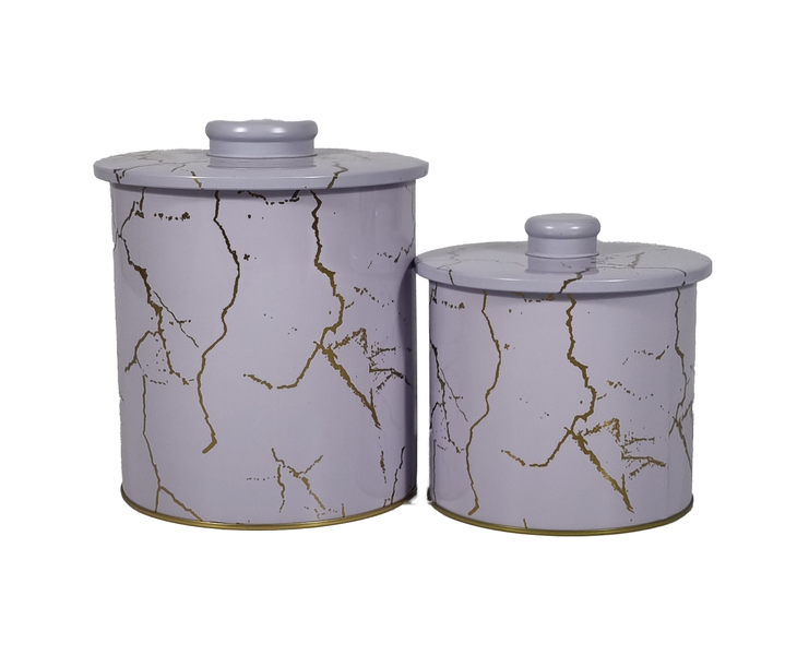 Arctic Home 2 Piece Marble Color Canister Set